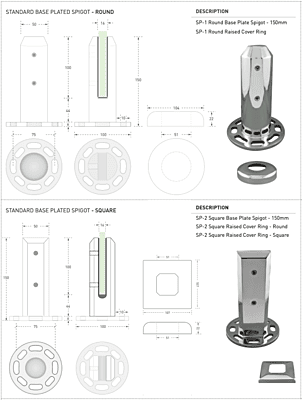 BASE PLATED SPIGOTS